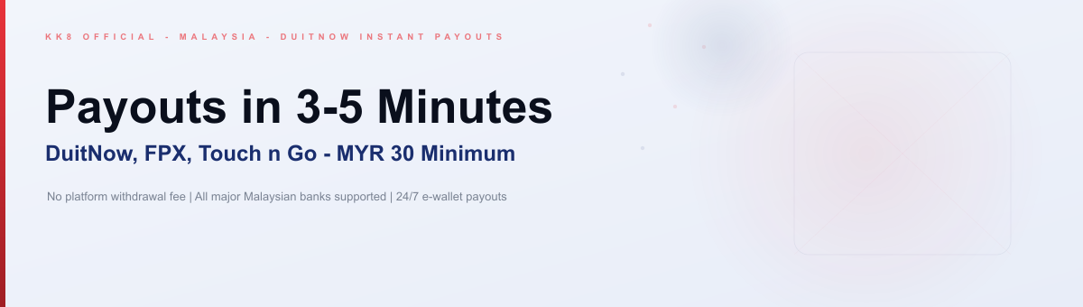 KK8 Malaysia payout speed DuitNow FPX withdrawal methods
